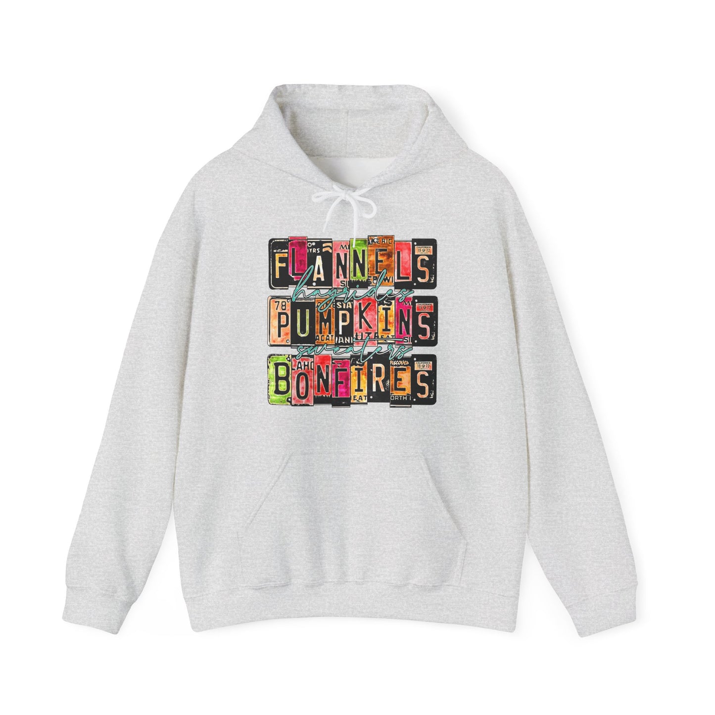Fall is here License Plate Hooded Sweatshirt