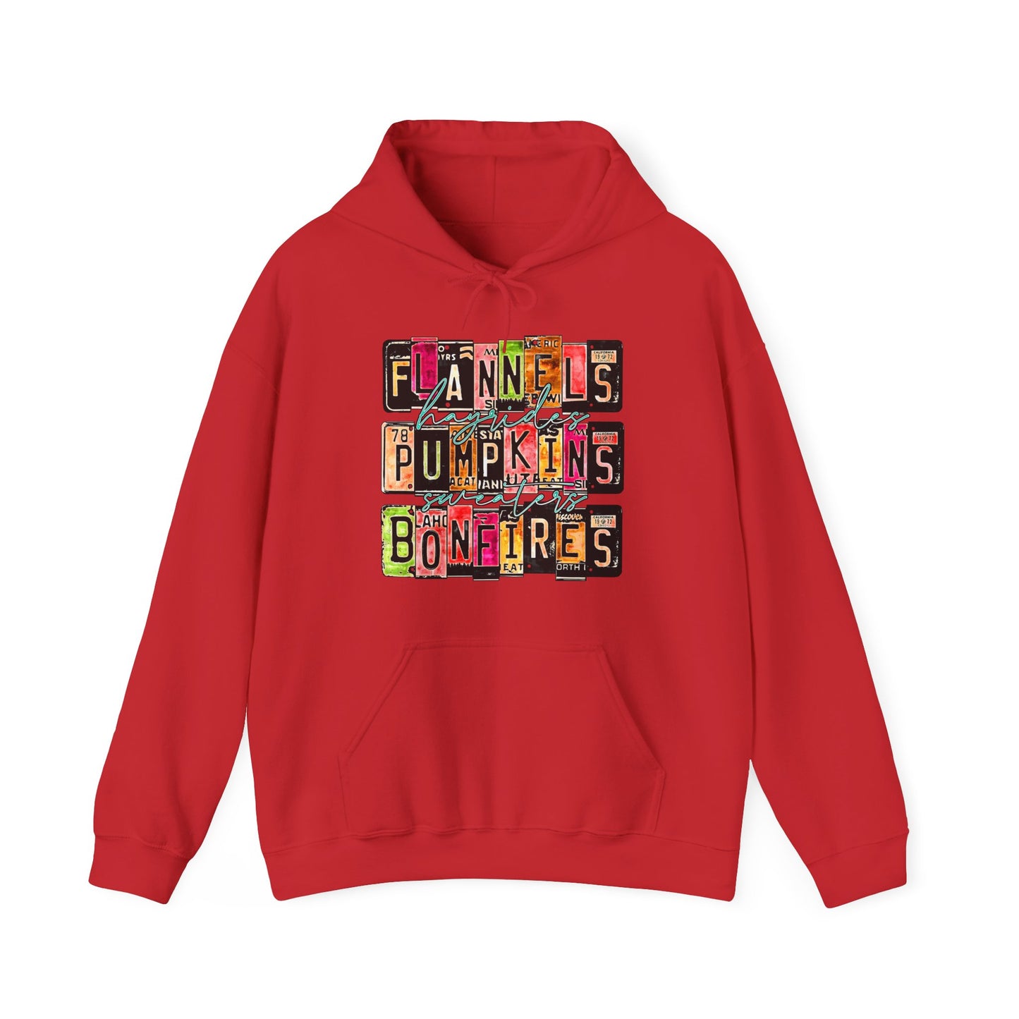 Fall is here License Plate Hooded Sweatshirt