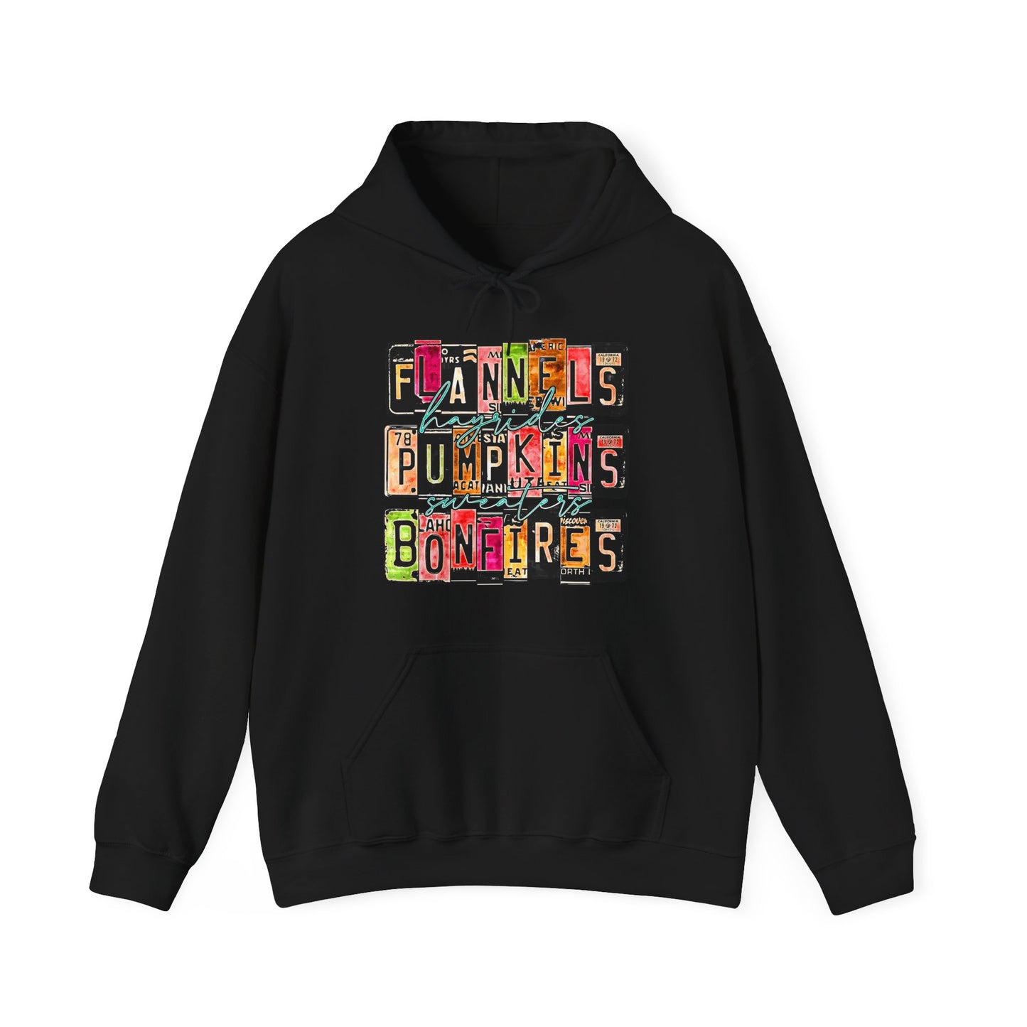 Fall is here License Plate Hooded Sweatshirt